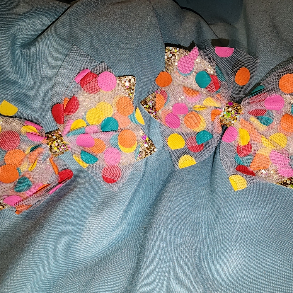 Colorful Polka Dot Hair Bows